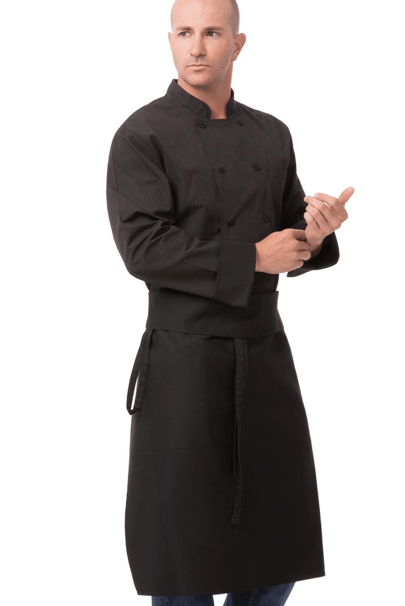 Chef Works Tapered Chef Apron, Black, One Size - Image 5