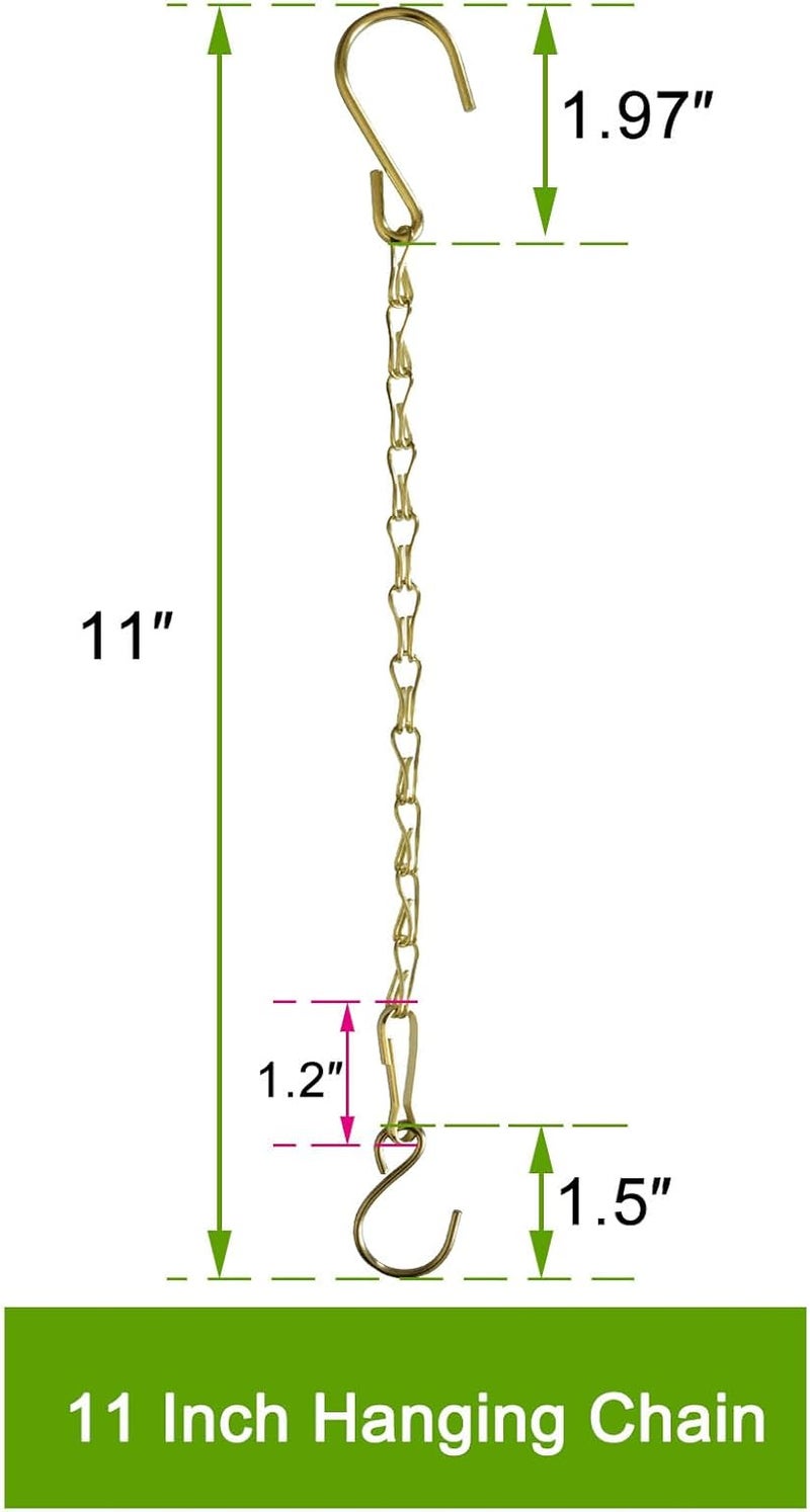Sersberg Chain for Hanging Plants,11 Inch Gold Hanging Chain, Small Basket Chain Kits with Hooks for Bird Feeder Planter Porch Wind Chime (Gold, 11 Inch-6PCS) - Image 2