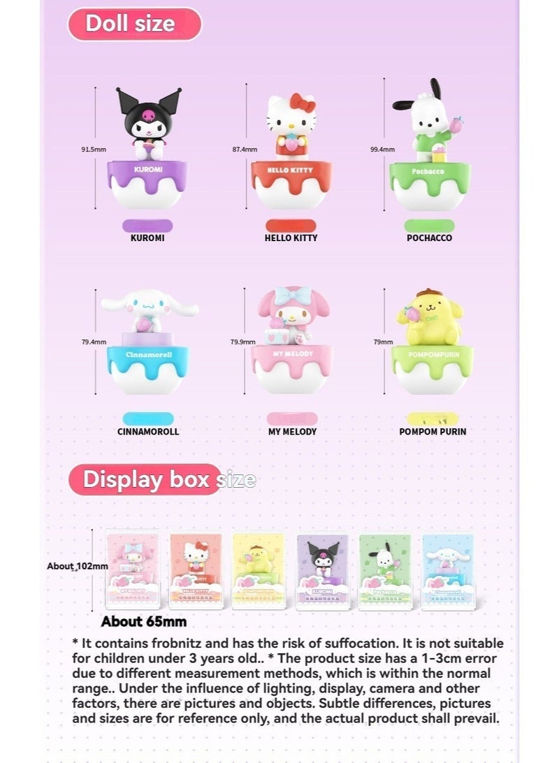 Sanrio Kawaii Dessert Series Blind Box Mystery Figure - Ideal Ramadan Gift for Kids & Girls - Hello Kitty Kuromi Cinnamoroll Collectible Cake Toy Desktop Decor - Image 4