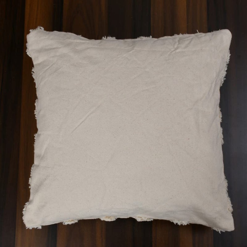 pepme pepme Cotton Canvas Tufted Cushion Cover Zigzag 24x24 Inches Pack of 1  - Image 3
