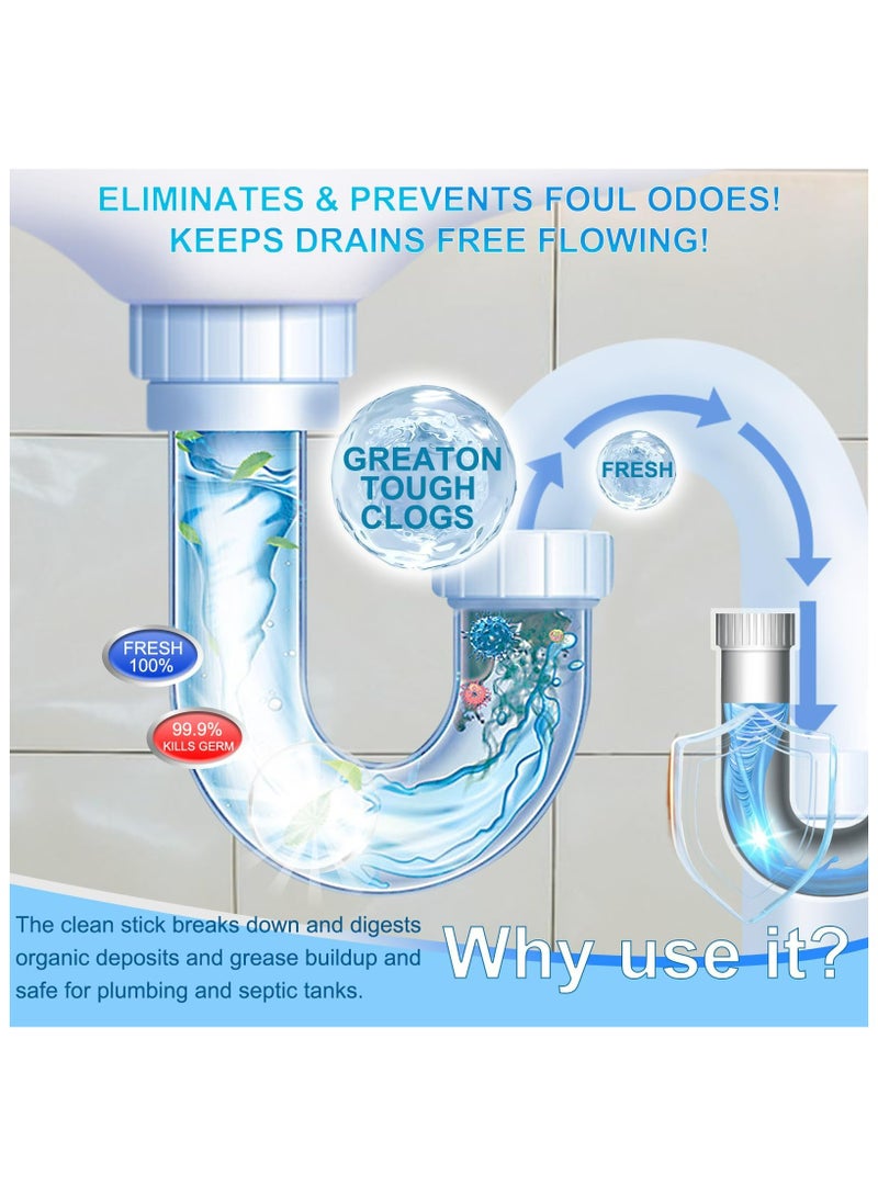 GNAFOTU Drain Cleaner Sticks, 48 Strips Disposal Cleaner & Deodorizer,Eliminate Unpleasant Odors, Prevent Clogged Drains Safe for Sinks, Bathtub Drains, Septic Tanks - Image 5