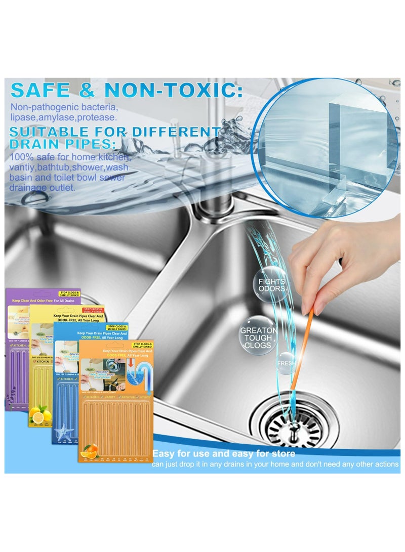 GNAFOTU Drain Cleaner Sticks, 48 Strips Disposal Cleaner & Deodorizer,Eliminate Unpleasant Odors, Prevent Clogged Drains Safe for Sinks, Bathtub Drains, Septic Tanks - Image 4