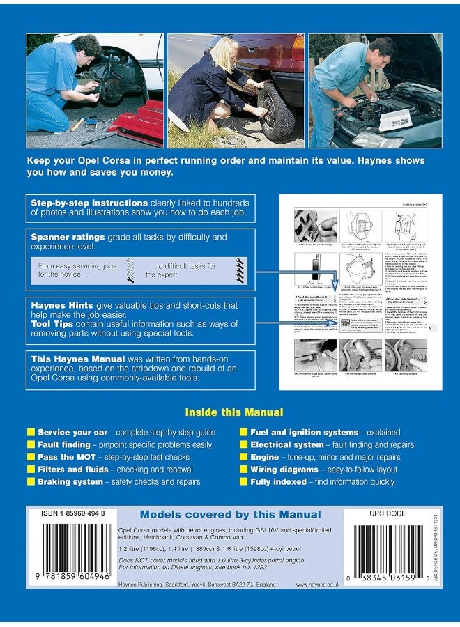 Opel Corsa Petrol (Mar 93 - 97) Haynes Repair Manual - Image 3