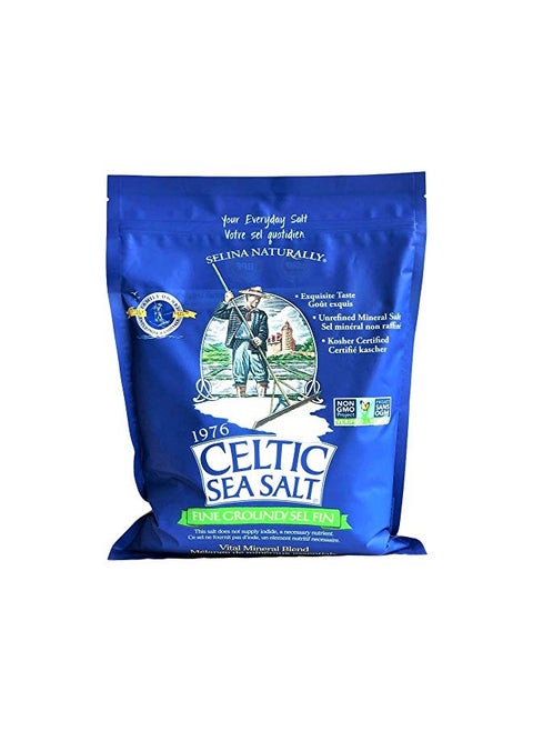 Fine Ground Classic Celtic Sea Salt (1) 5 Pound Bag of Nutritious, , Great for Cooking, Baking, Pickling, Finishing and More, Pantry-Friendly, Gluten-Free, Kosher and Paleo-Friendly