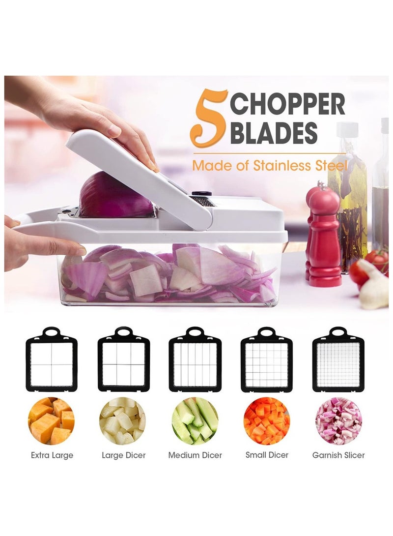 26-in-1 Vegetable Chopper with Container – Multi-Functional Mandoline Slicer and Dicer with 11 Blades, Onion Chopper, Vegetable Slicer for Potatoes, Tomatoes, Cucumbers, and Carrots  - Image 3