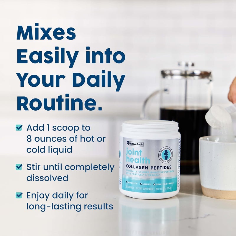 NativePath Joint Health Advanced Formula Type 1  3 Peptides with Fortigel  Verisol GrassFed Unflavored Collagen for Women  Men 30 Servings - Image 5