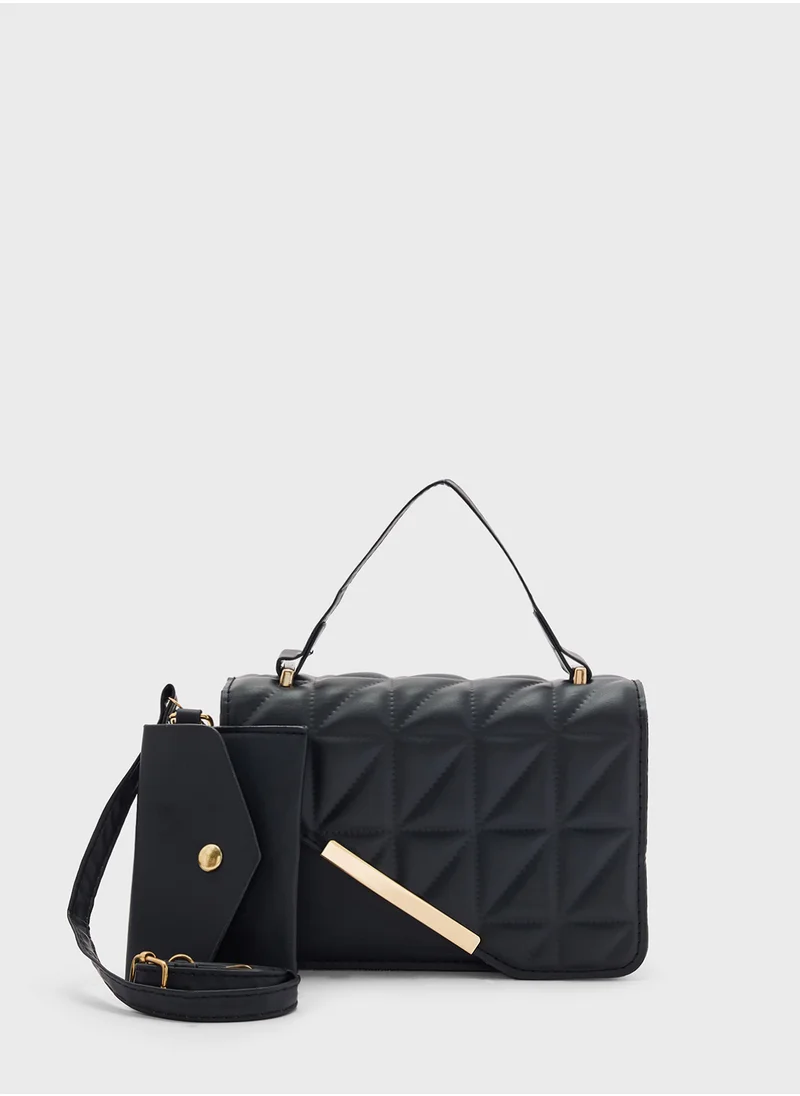 ايلا Quilted  Satchel  Bag With Wallet