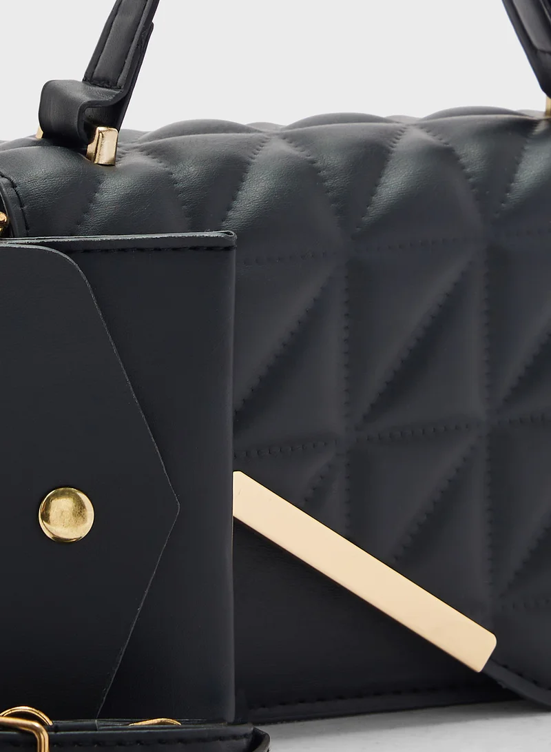 ELLA Quilted  Satchel  Bag With Wallet