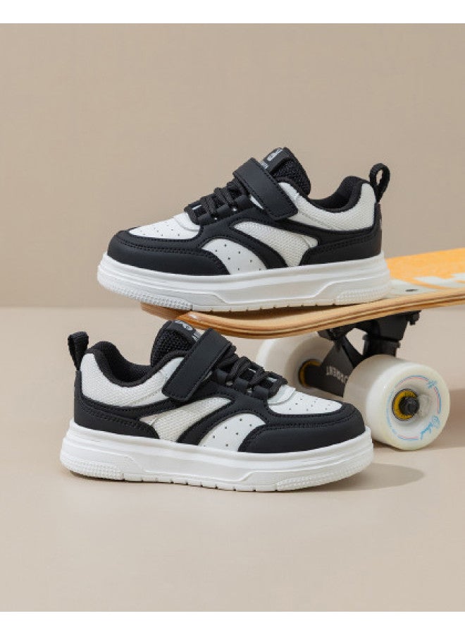 Annil أحذية رياضية للأطفال - أحذية قماشية غير محددة للجنس للأولاد والبنات، مجموعة جديدة لخريف 2023 من أحذية بيضاء ذات جلد علوي مريح ونعل ناعم، ملابس متعددة الاستخدامات للحرم الجامعي - Image 1