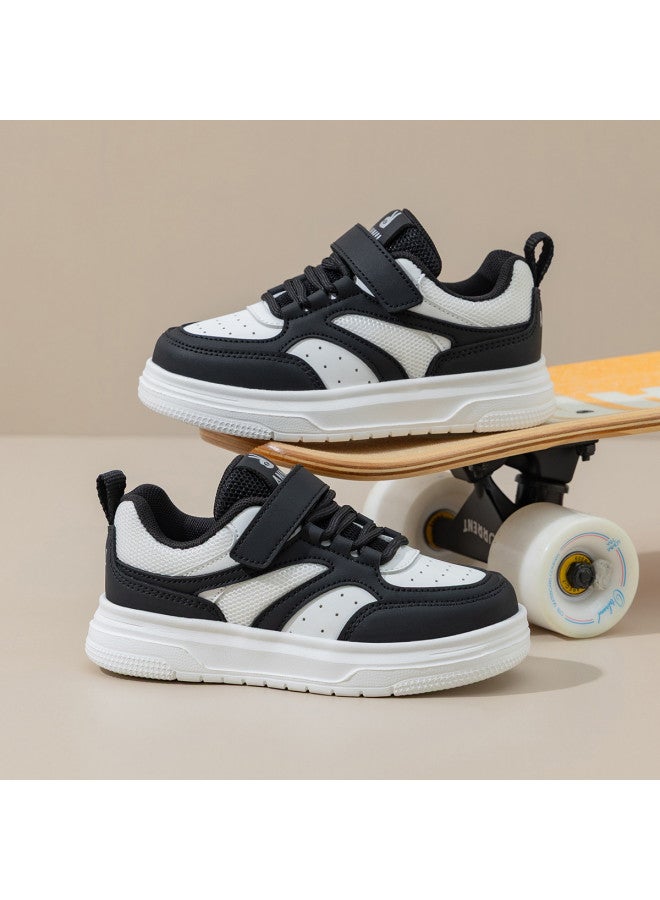 Annil أحذية رياضية للأطفال - أحذية قماشية غير محددة للجنس للأولاد والبنات، مجموعة جديدة لخريف 2023 من أحذية بيضاء ذات جلد علوي مريح ونعل ناعم، ملابس متعددة الاستخدامات للحرم الجامعي - Image 2