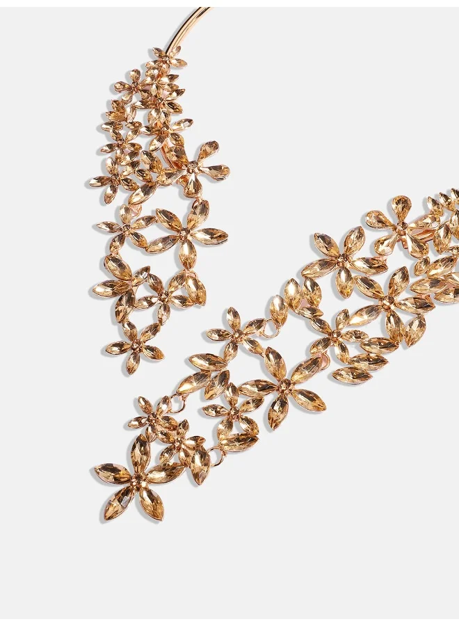 SOHI Crystal Flora Artificial Necklace Jewellery