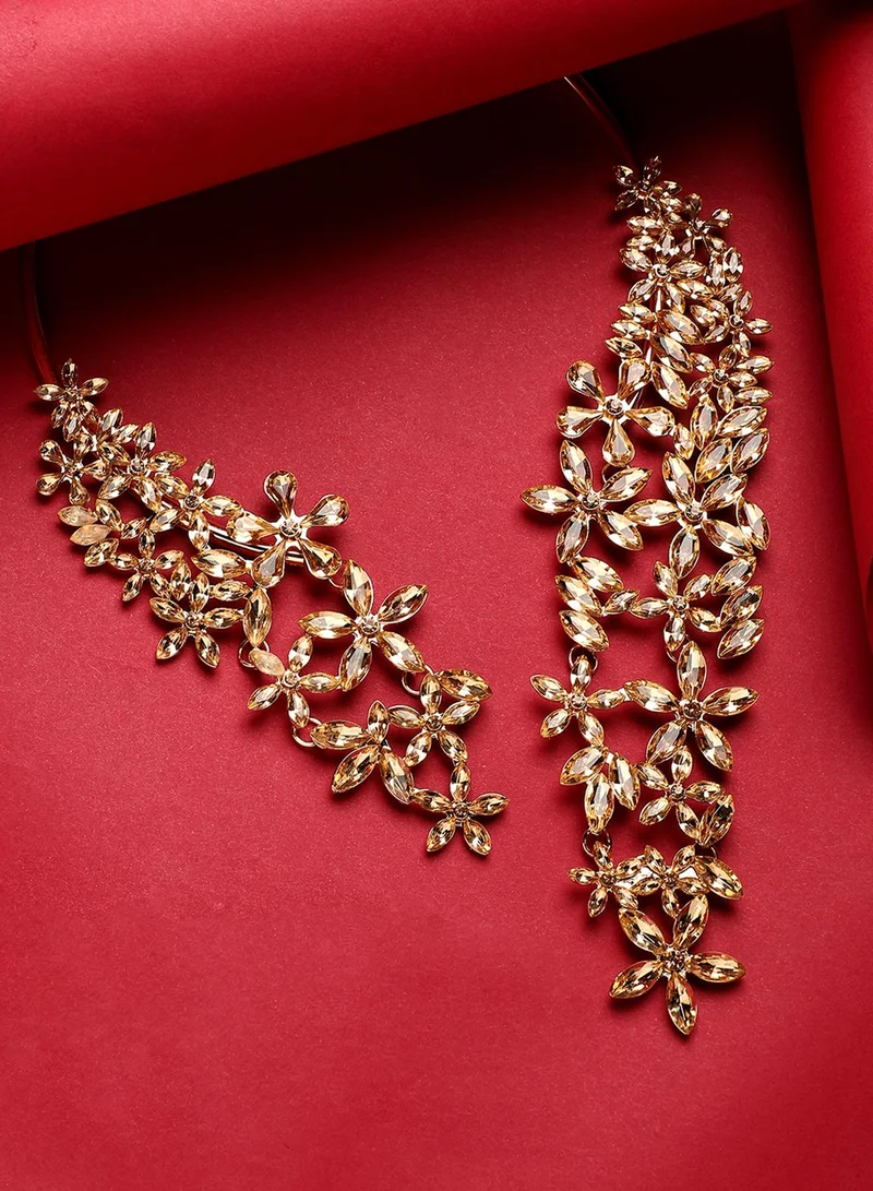 SOHI Crystal Flora Artificial Necklace Jewellery