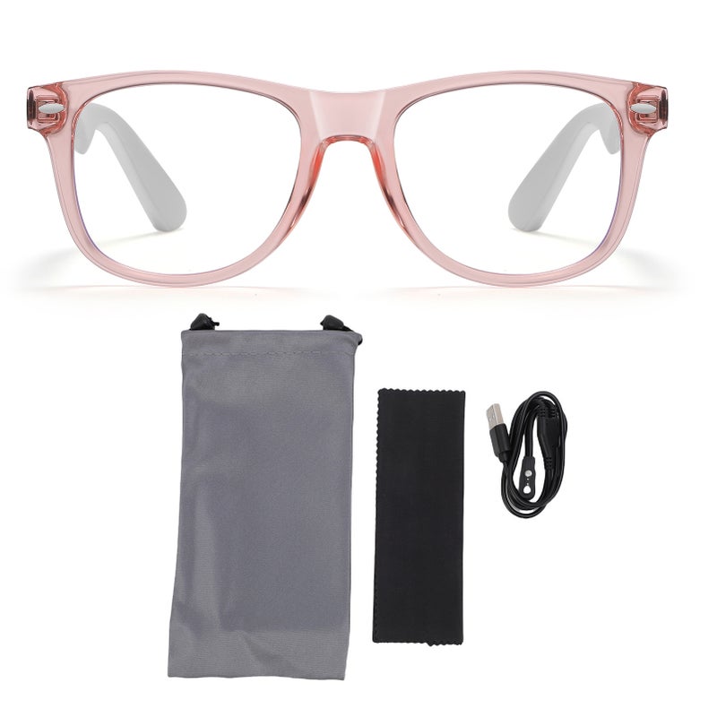 Bluetooth Glasses: Pink Open-Ear Audio Smart Sunglasses - Dual Noise-Canceling Mics Bluetooth 5.4 Connectivity for Cycling, Driving, Office Use & Outdoor Activities - Image 1