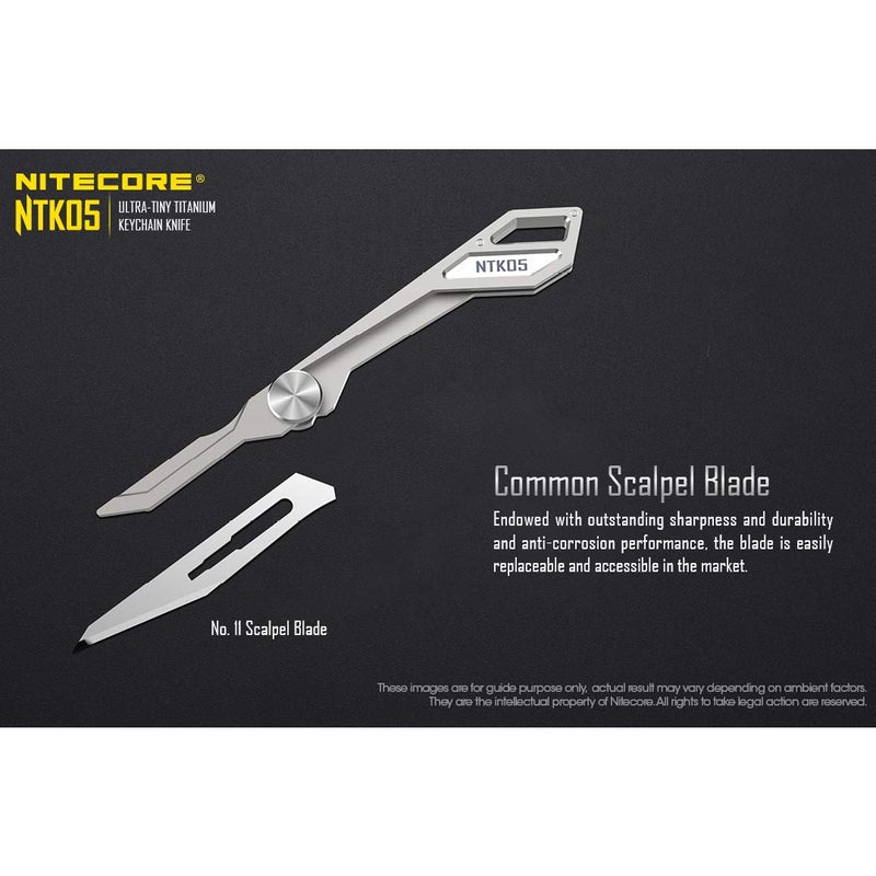 Nitecore NTK05 Titanium Folding Scalpel Everyday Knife and a Sticker - Image 4