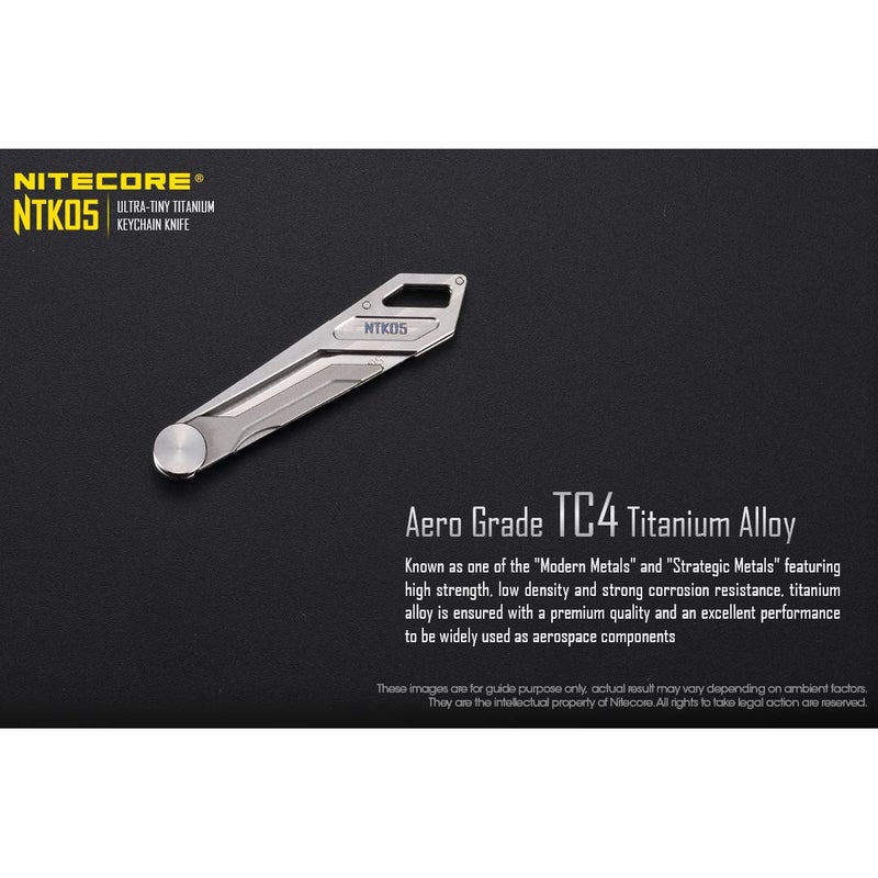 Nitecore NTK05 Titanium Folding Scalpel Everyday Knife and a Sticker - Image 2