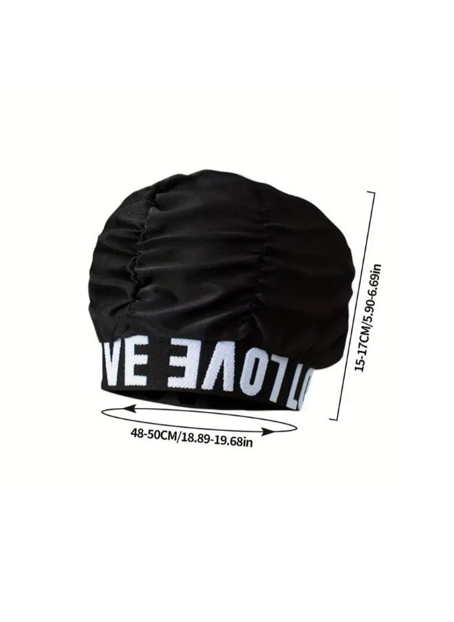 ShebSheb 2PCS Pleated Spandex Cloth Swim Cap Large Swimming Cap Hot Spring Bathing Caps for Adult Men Women Long Hair  - Image 5