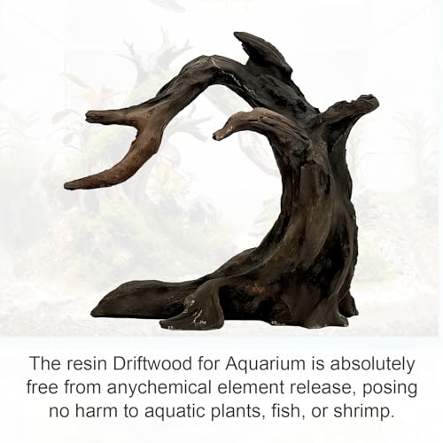 Obantrsz Aquarium Driftwood Decor Set - 1 Anubias Resin Model & 3Pcs Small Natural Driftwood 2-4 inch for Aquascaping, Fish Tank Landscape Design - Image 3