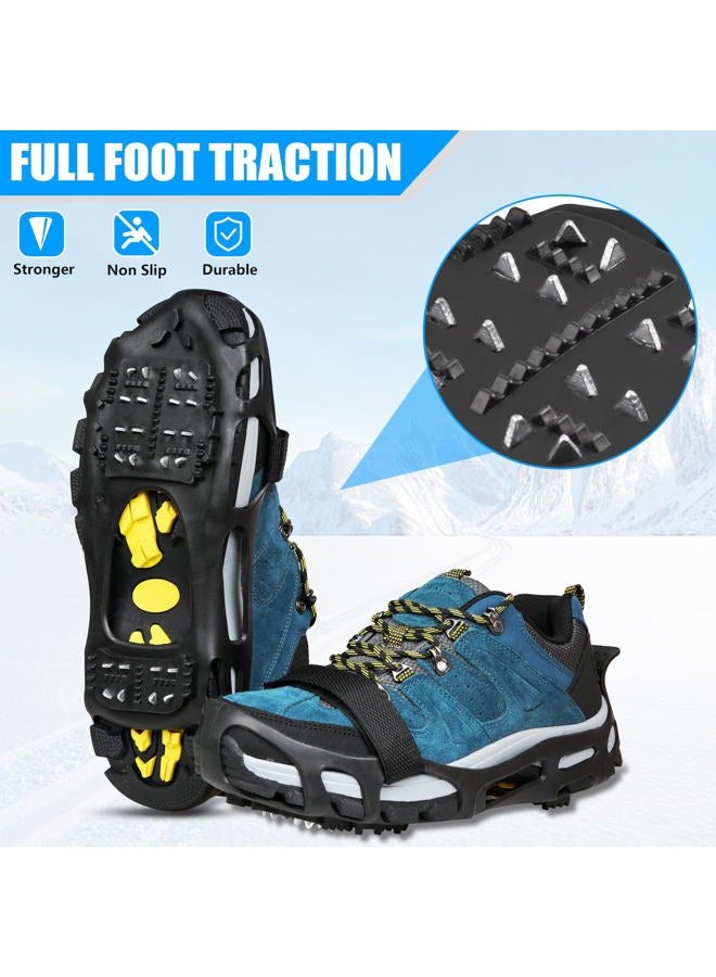 OROOTL Ice Cleats for Shoes and Boots Walk Traction Cleat Crampons for Men Women Kids Anti Slip 24 Steel Ice Snow Grippers for Walking on Snow and Ice with Adjustable Straps - Image 3
