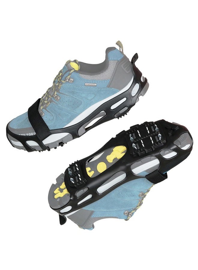 OROOTL Ice Cleats for Shoes and Boots Walk Traction Cleat Crampons for Men Women Kids Anti Slip 24 Steel Ice Snow Grippers for Walking on Snow and Ice with Adjustable Straps - Image 1