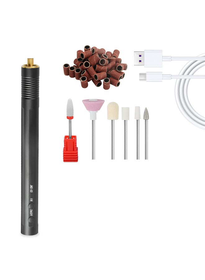 brunson Jmd103 Portable Electric Nail Drill Rechargeable Mini Polishing Pen Cordless Rechargeable Acrylic Nails Dill Manicure Usb Plug - Image 1