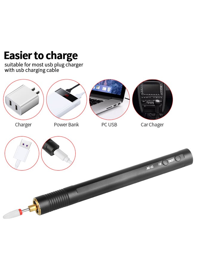 brunson Jmd103 Portable Electric Nail Drill Rechargeable Mini Polishing Pen Cordless Rechargeable Acrylic Nails Dill Manicure Usb Plug - Image 4