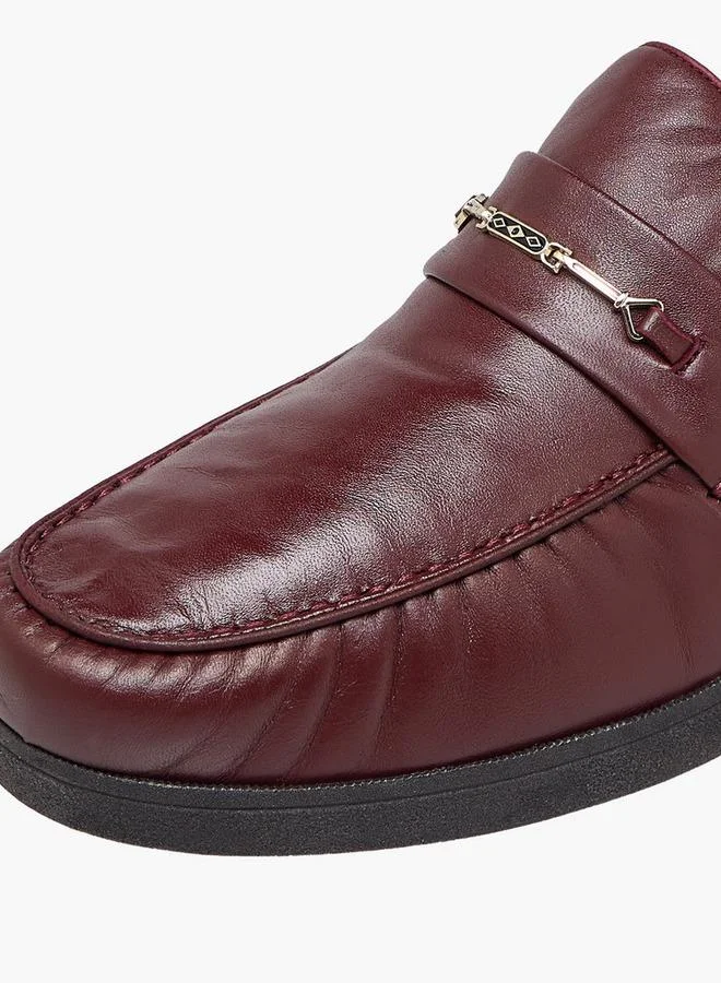 Pinosos Burgundy Men Slip-On Genuine Leather Loafers for Men | Best Price UAE
