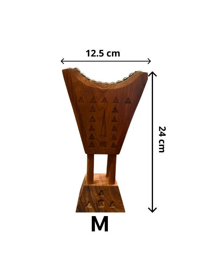 HASD-OUD Natural Teak Wood Censer - Salmani Style- Small Size S - Image 2