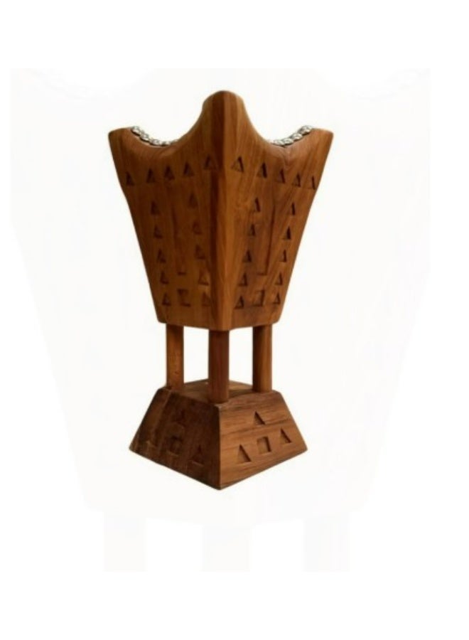 HASD-OUD Natural Teak Wood Censer - Salmani Style- Small Size S - Image 1