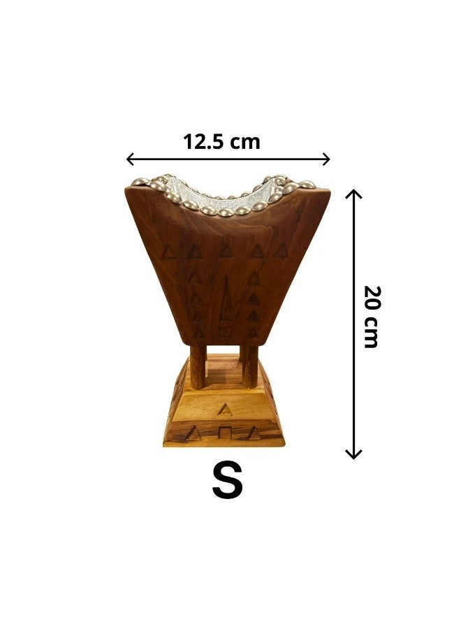 HASD-OUD Natural Teak Wood Censer - Salmani Style- Small Size S - Image 3