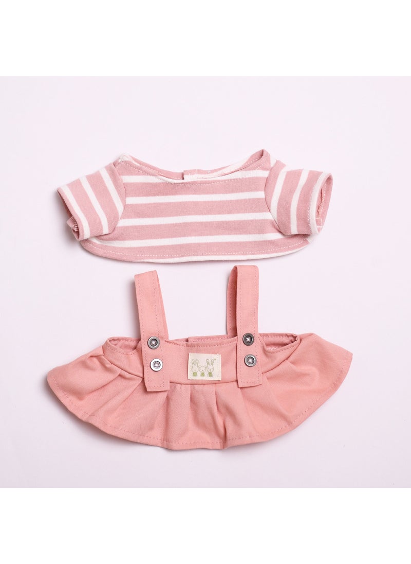 38cm LaBuBu Doll Clothes Fresh Casual Couple Outfit Women's Pink Skirt Two-Piece Set (Baby Clothes Only, Not Doll) 