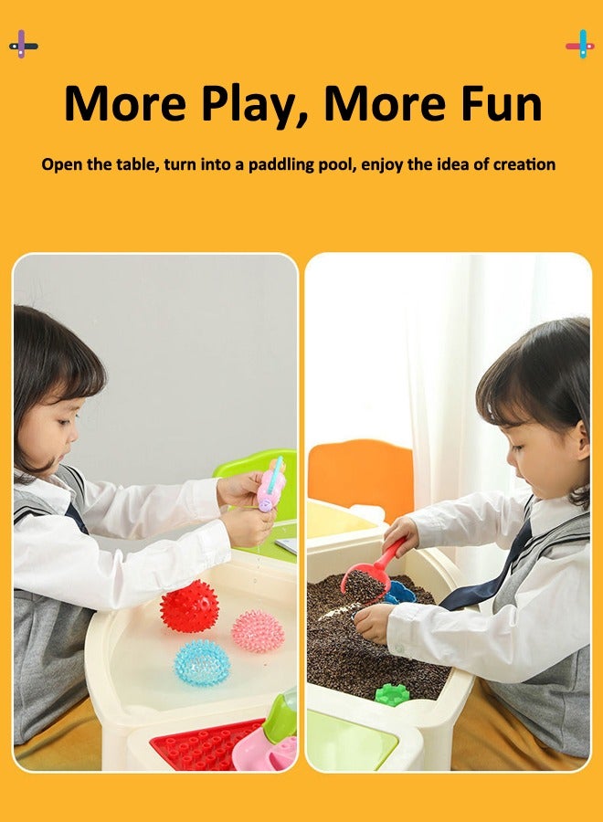 Multi Functional Building Block Table 2 in 1 Playing And Learning Early Educational Game Desk