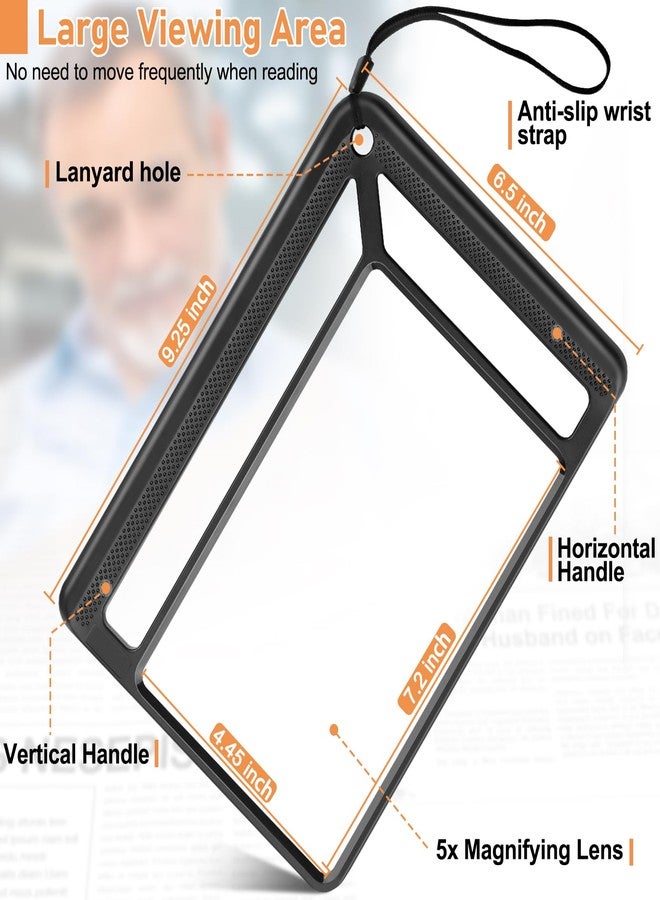 AKKYCVS 5X Full Page Magnifying Glass for Reading, Lightweight Rectangular Magnifier Provides Large Book Page Viewing Area, Upgraded Handheld Magnifier for Reading Small Prints for Seniors, Low Vision - Image 4