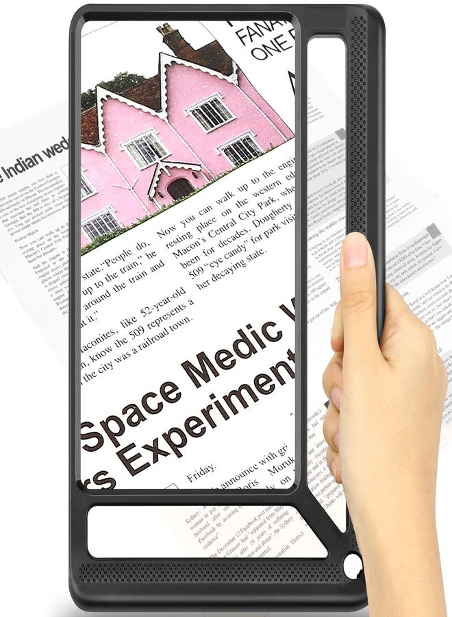 AKKYCVS 5X Full Page Magnifying Glass for Reading, Lightweight Rectangular Magnifier Provides Large Book Page Viewing Area, Upgraded Handheld Magnifier for Reading Small Prints for Seniors, Low Vision - Image 1