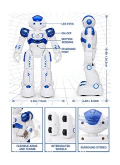 Cool Baby COOLBABY RC Robot Toys for Kids Gesture & Sensing Remote Control Robot for  Boys and Girls Birthday Gift Present (Blue)  - Image 5