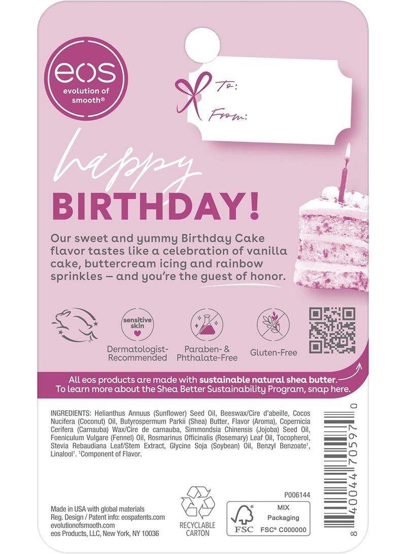 EOS  Natural Shea Lip Balm- Birthday Cake, All-Day Moisture Lip Care Products, 0.25 oz - Image 3