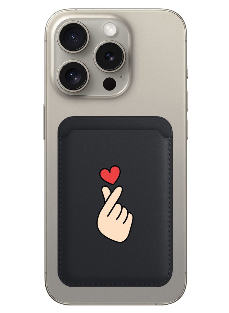 Theodor Magnetic Wallet, Compatible with MagSafe Wallet, for iPhone Wallet, for iPhone 16/15/14/13/12 Series, Not for iPhone 13/12 mini, 3 Card Holder, Vegan Leather, Black - Snap Love - Image 1