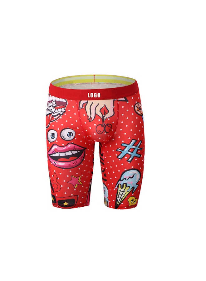Lengthened Sports Boxer Panties Breathable Sweat-wicking Men's Sports Panties Thin Animal Print Men's Underwear
