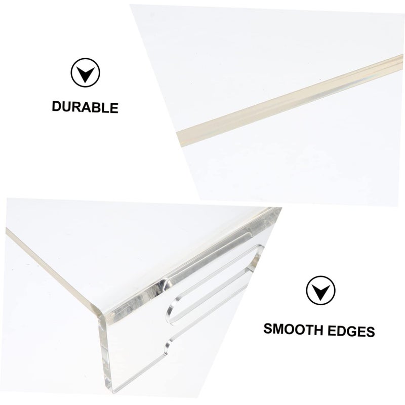 Acrylic Monitor Stand Riser For Desk Organization Reduces Neck Strain Modern Design - Image 3