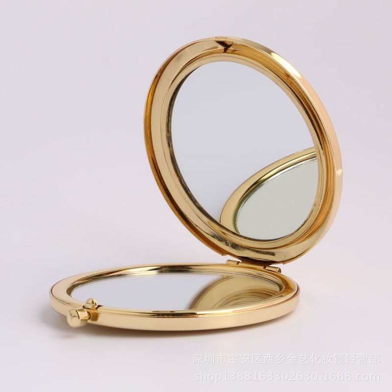 Concave Mirror Base Diy Metal Double-Sided Small Mirror Portable Folding Makeup High-Definition Handheld Makeup Mirror - Image 5
