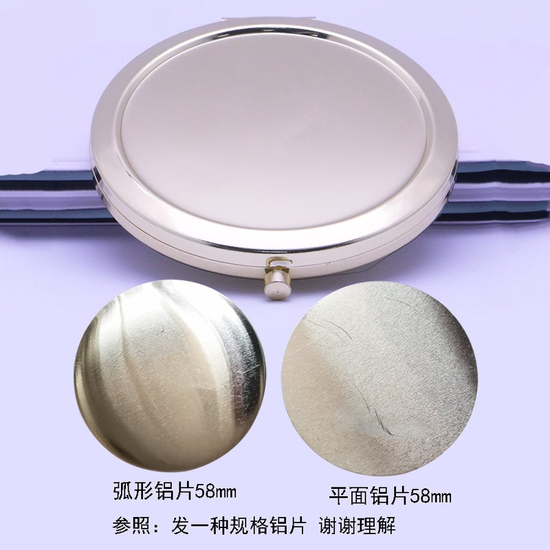 Concave Mirror Base Diy Metal Double-Sided Small Mirror Portable Folding Makeup High-Definition Handheld Makeup Mirror - Image 1