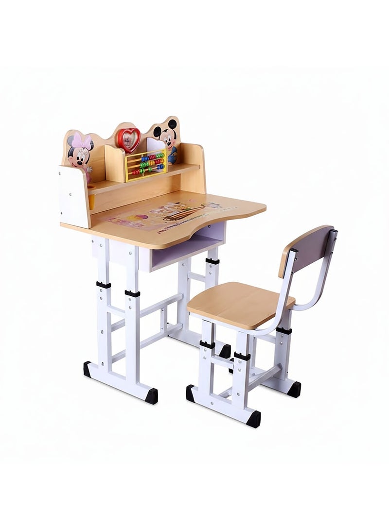 إيه جي دي مكتب تعليمي للأطفال، من طاولة وكرسي، مزود بساعة وعداد خشبي - Image 5