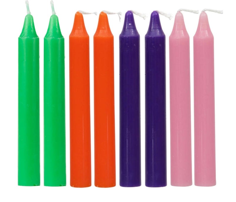 atorakushon Colored Candles 4 Inch Mini Taper Chime Candles Great for Birthday Parties Spells Diwali Puja's Healing Home Decor Set of 40 - Image 1