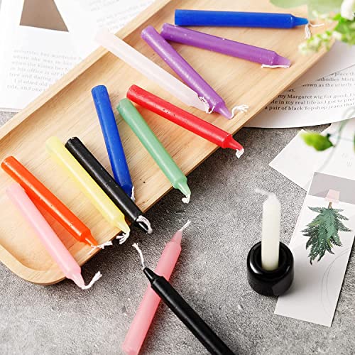 atorakushon Colored Candles 4 Inch Mini Taper Chime Candles Great for Birthday Parties Spells Diwali Puja's Healing Home Decor Set of 40 - Image 2