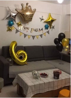 Brain Giggles Brain Giggles 40 Inch Number 6 Foil Party Balloon - Gold  - Image 4