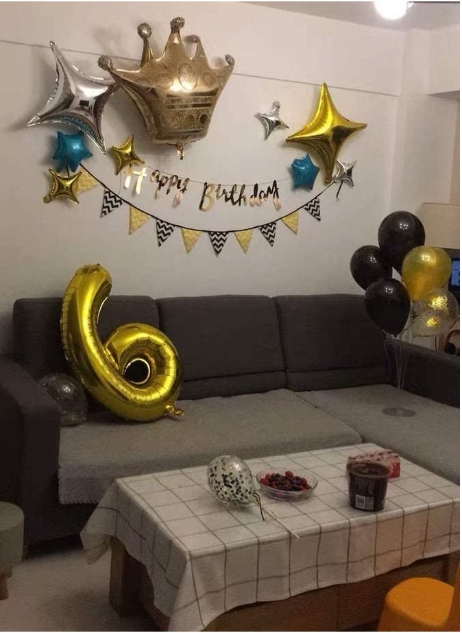 Brain Giggles Brain Giggles 40 Inch Number 6 Foil Party Balloon - Gold  - Image 4