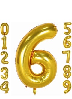 Brain Giggles Brain Giggles 40 Inch Number 6 Foil Party Balloon - Gold  - Image 2