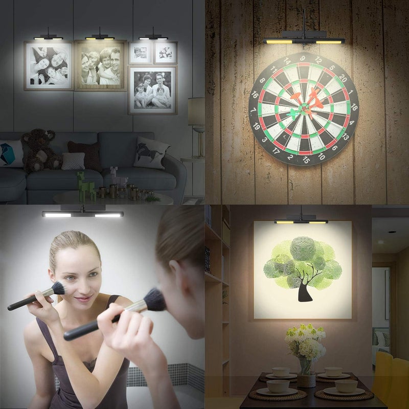 BIGMONAT Rechargeable Picture Light for Paintings with Remote, Battery Operated Dartboard Light, Wireless Art Light, Dimmable Display Lamp for Wall Photo Artwork Gallery Portrait - Image 5