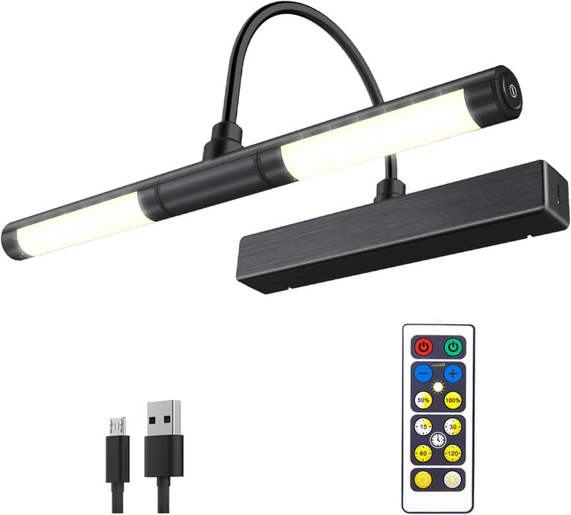 BIGMONAT Rechargeable Picture Light for Paintings with Remote, Battery Operated Dartboard Light, Wireless Art Light, Dimmable Display Lamp for Wall Photo Artwork Gallery Portrait - Image 1
