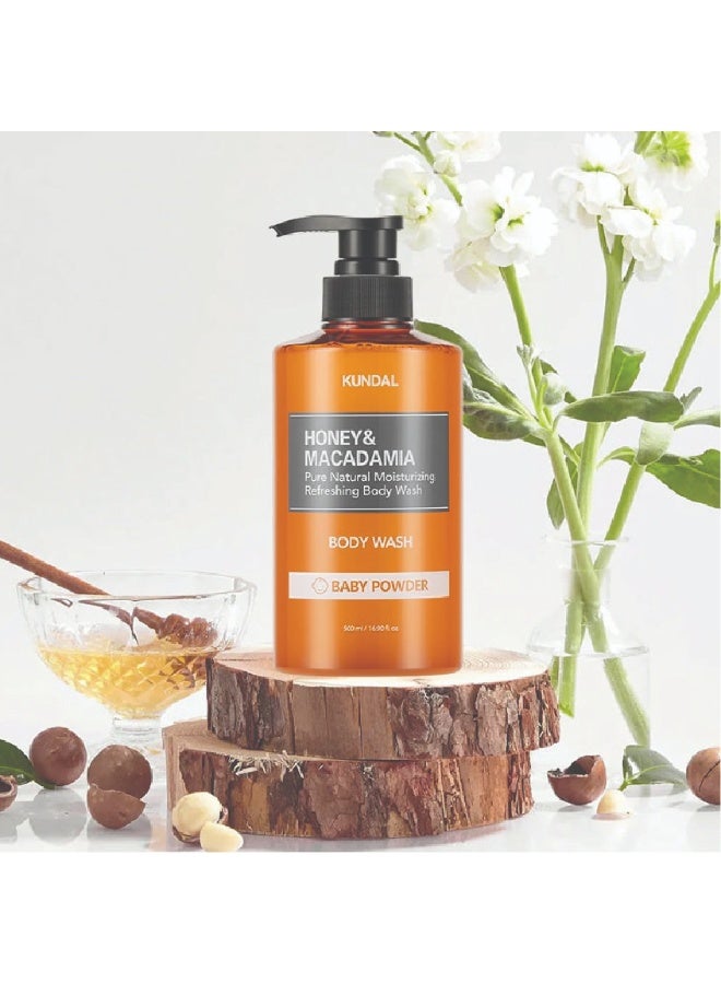 KUNDAL Honey & Macadamia Body Wash - Baby Powder 500ml - Image 4
