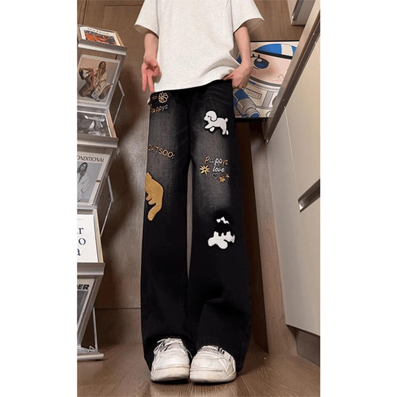 Unisex Classic Denim Jeans Loose Fit Daily Outdoor Wear - Image 2